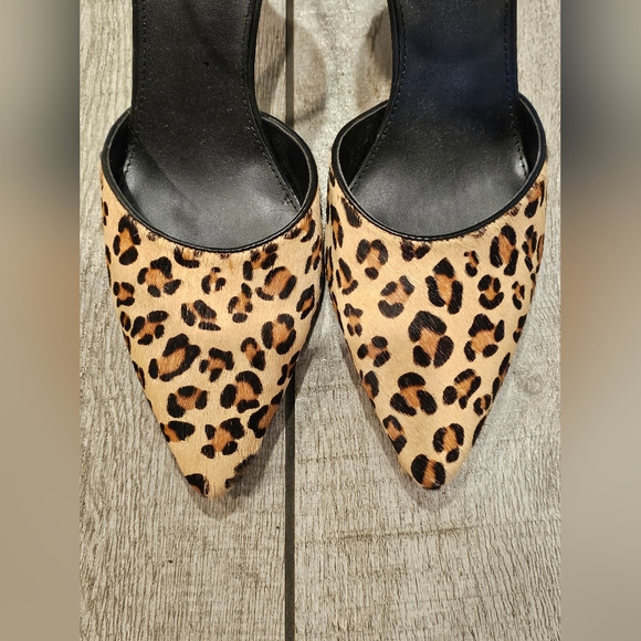 Franco Sarto Davey Cowhide Pointed Toe Pumps Sz 9.5 M New Leopard Print - Picture 2 of 6
